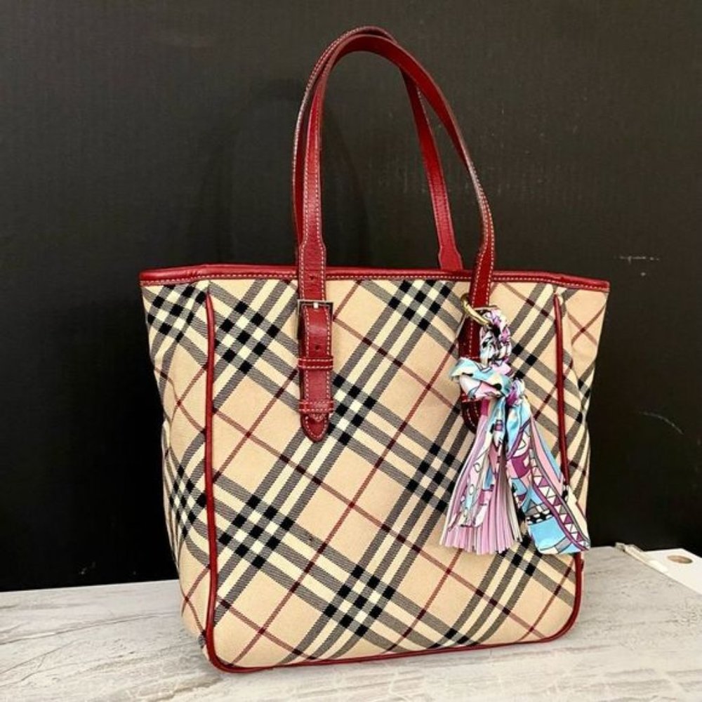 BURBERRY Nova Check Blue Label Handbag 👜 - Picture 5 of 15